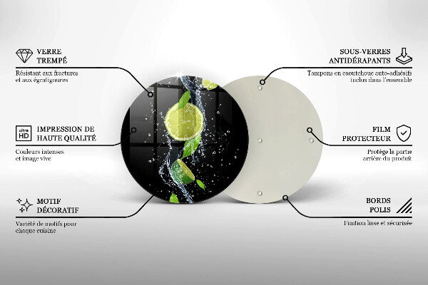 Deska kuchenna szklana Soczyste limonki w wodzie