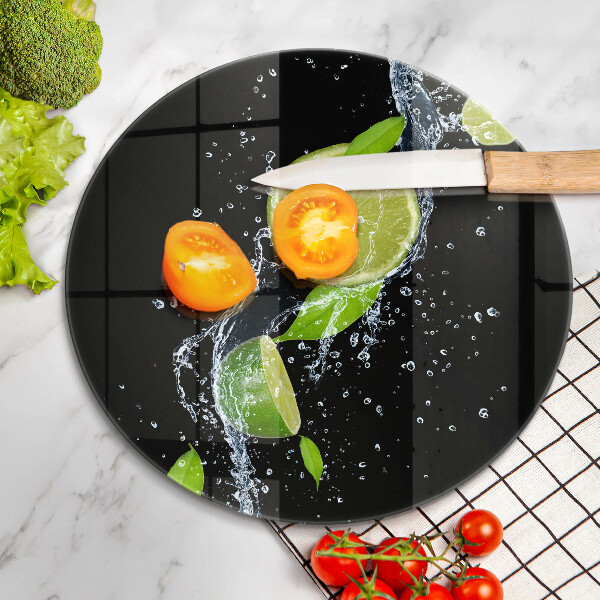 Deska kuchenna szklana Soczyste limonki w wodzie