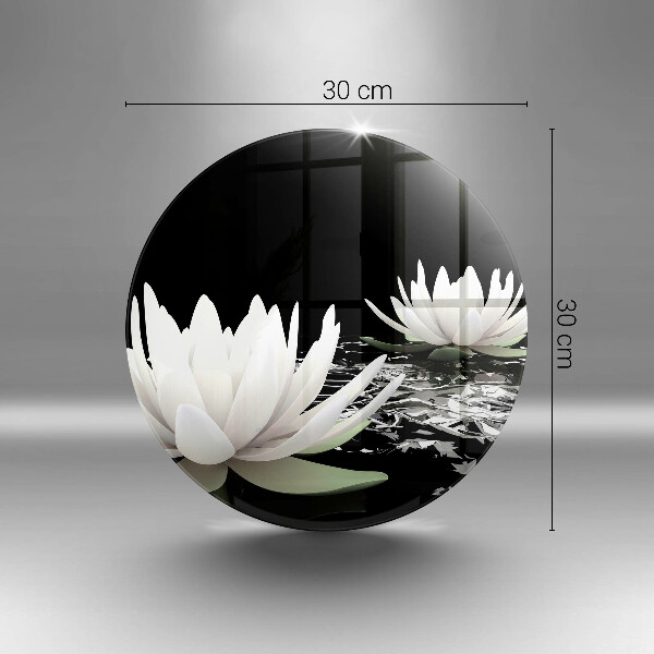 Deska kuchenna szklana Białe lilie na wodzie