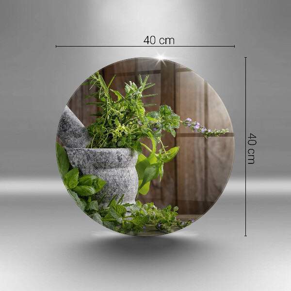 Deska kuchenna szklana Rośliny zioła i drewno