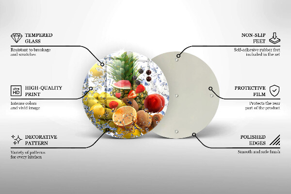 Deska kuchenna szklana Soczyste owoce i woda