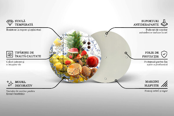 Deska kuchenna szklana Soczyste owoce i woda