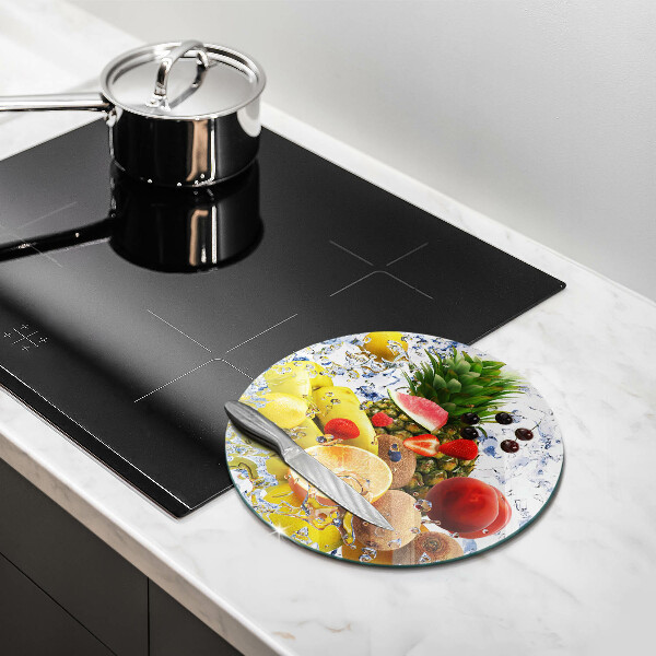 Deska kuchenna szklana Soczyste owoce i woda