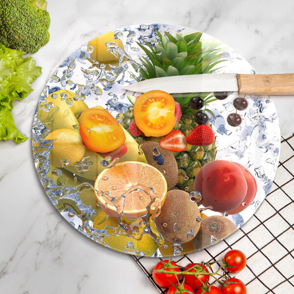 Deska kuchenna szklana Soczyste owoce i woda