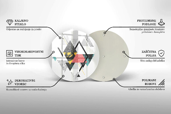 Deska kuchenna szklana Abstrakcja trójkąty