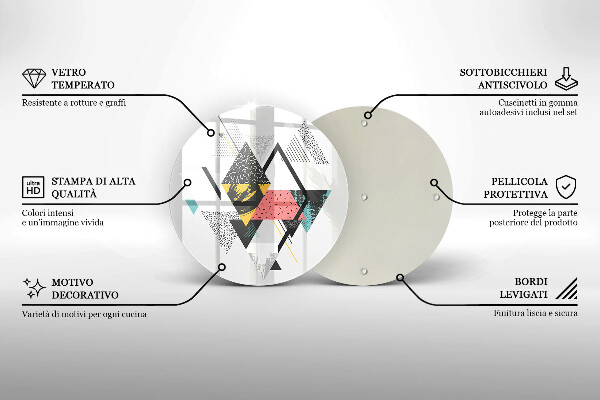 Deska kuchenna szklana Abstrakcja trójkąty