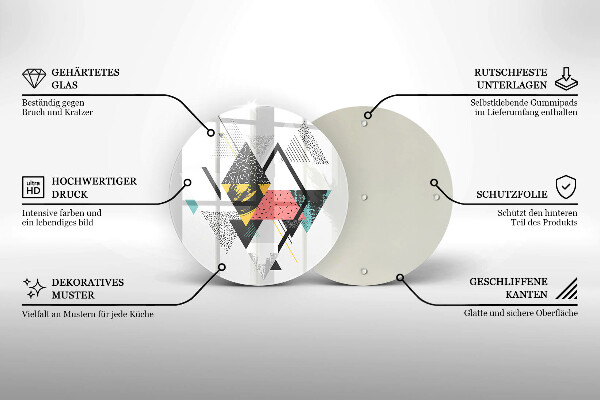 Deska kuchenna szklana Abstrakcja trójkąty