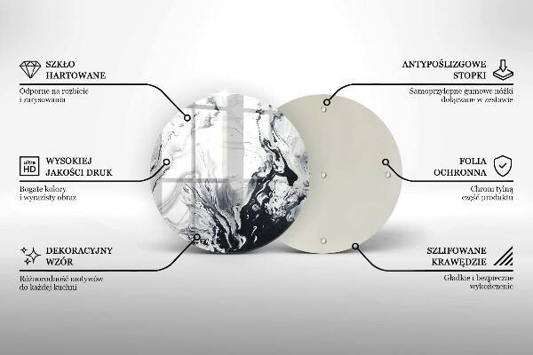 Deska kuchenna szklana Abstrakcja tusz