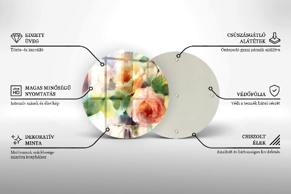 Deska kuchenna szklana Malowane kwiaty