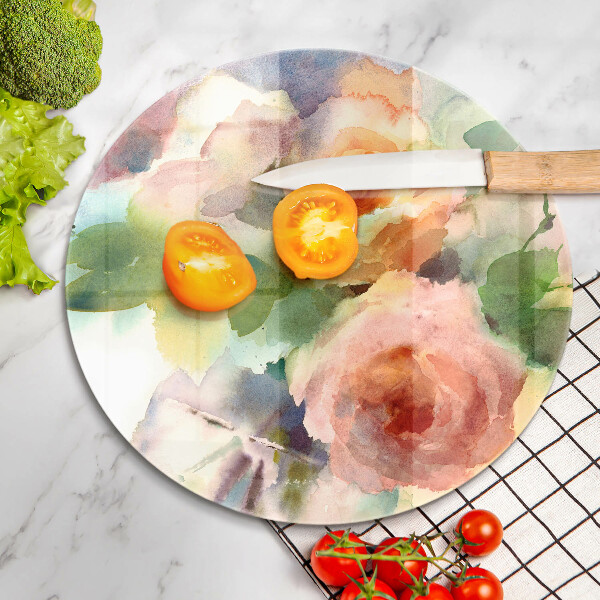 Deska kuchenna szklana Malowane kwiaty