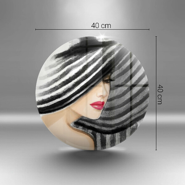 Deska kuchenna szklana Kobieta w kapeluszu