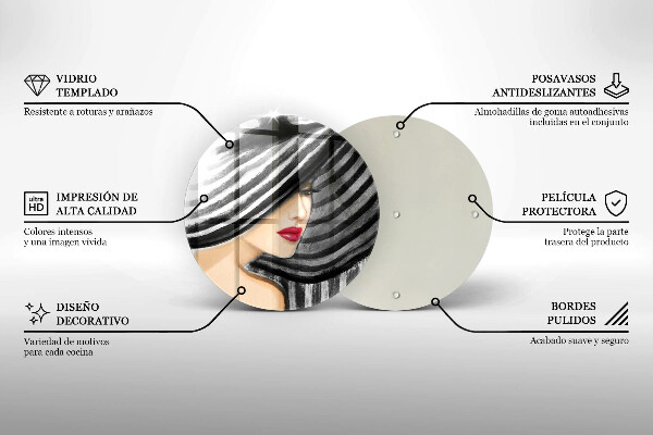 Deska kuchenna szklana Kobieta w kapeluszu