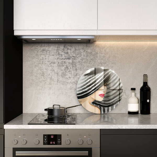 Deska kuchenna szklana Kobieta w kapeluszu