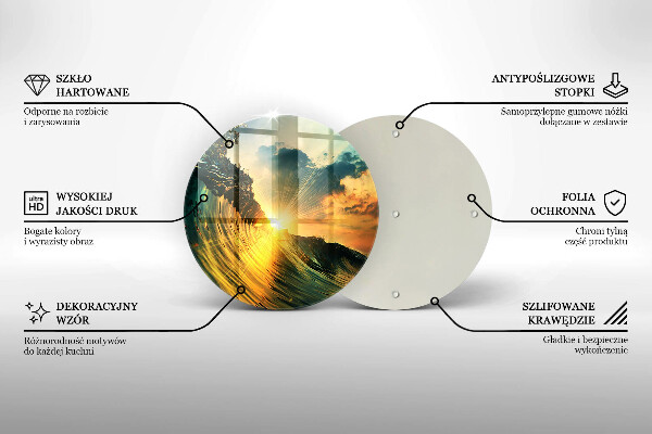 Deska kuchenna szklana Fala i zachód słońca