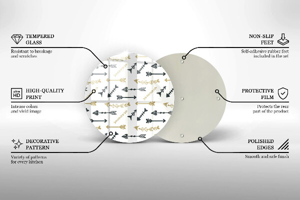 Deska kuchenna szklana Wzór boho strzałki