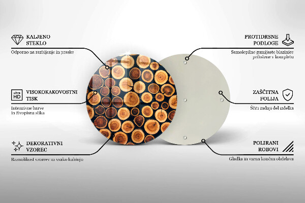 Deska kuchenna szklana Drewniane pieńki drzew