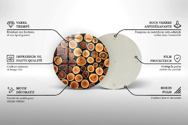Deska kuchenna szklana Drewniane pieńki drzew