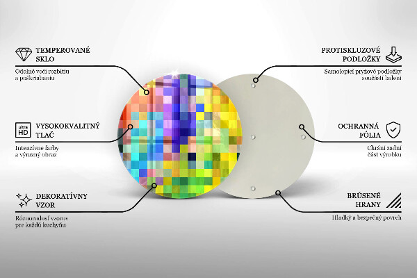 Deska kuchenna szklana Kolorowe kwadraty piksele