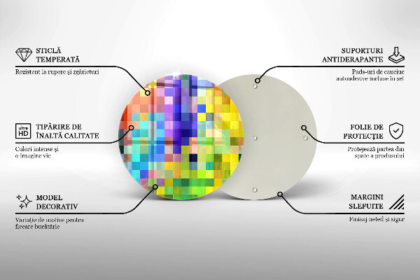 Deska kuchenna szklana Kolorowe kwadraty piksele