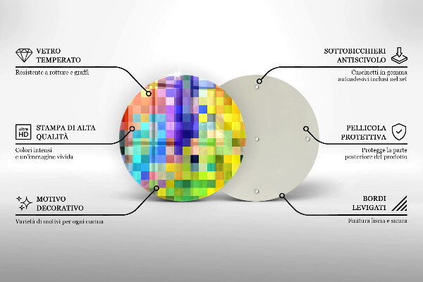 Deska kuchenna szklana Kolorowe kwadraty piksele