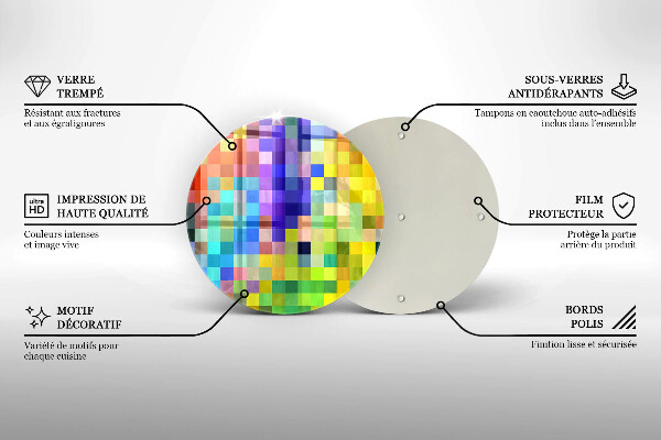 Deska kuchenna szklana Kolorowe kwadraty piksele