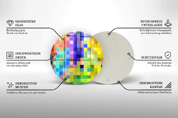 Deska kuchenna szklana Kolorowe kwadraty piksele
