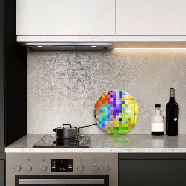 Deska kuchenna szklana Kolorowe kwadraty piksele