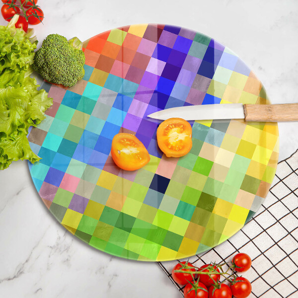 Deska kuchenna szklana Kolorowe kwadraty piksele