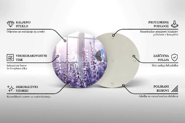 Deska kuchenna szklana Polne kwiaty i motyl