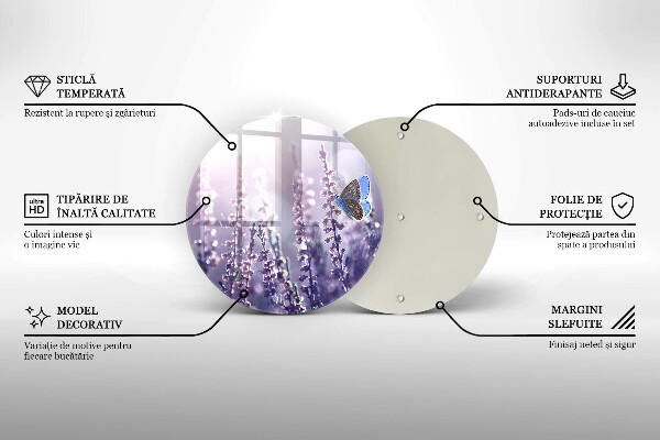 Deska kuchenna szklana Polne kwiaty i motyl
