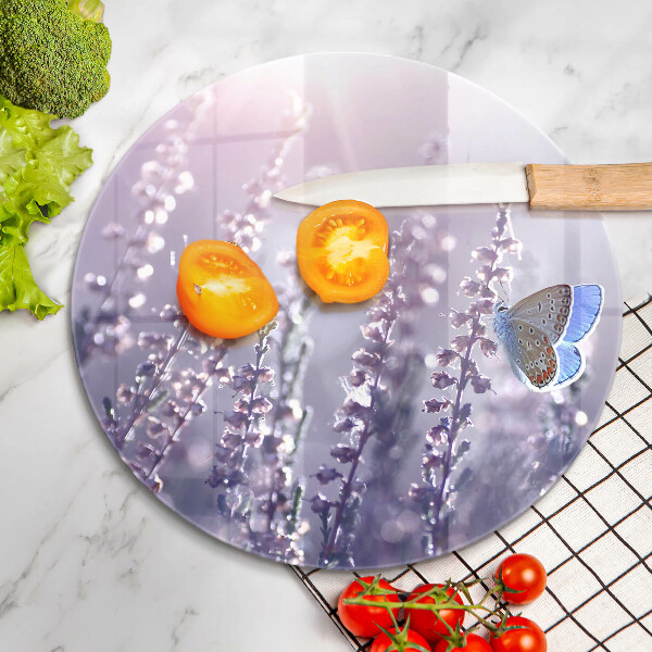 Deska kuchenna szklana Polne kwiaty i motyl