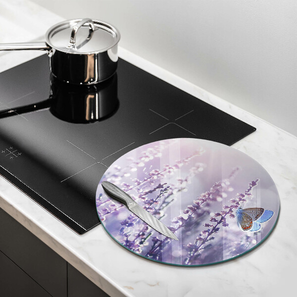 Deska kuchenna szklana Polne kwiaty i motyl