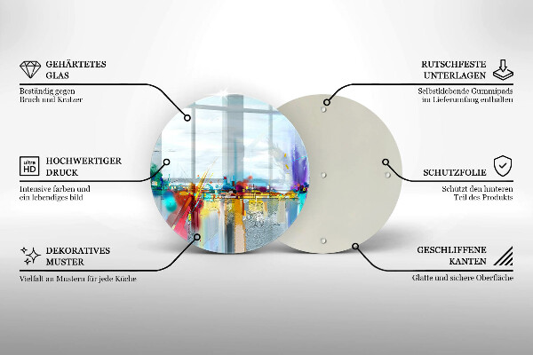 Deska kuchenna szklana Malowana abstrakcja
