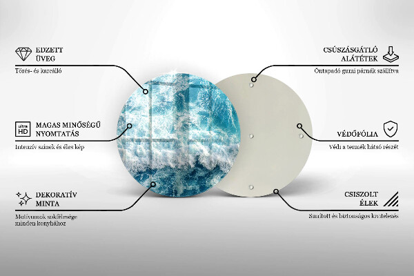 Deska kuchenna szklana Woda morskie fale