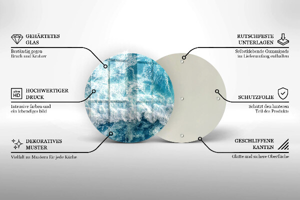 Deska kuchenna szklana Woda morskie fale