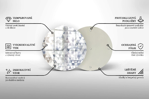 Deska kuchenna szklana Wzór trójkąty