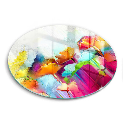 Deska kuchenna szklana Malowane farbami kwiaty