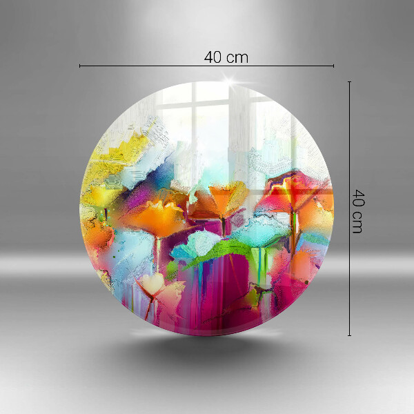 Deska kuchenna szklana Malowane farbami kwiaty