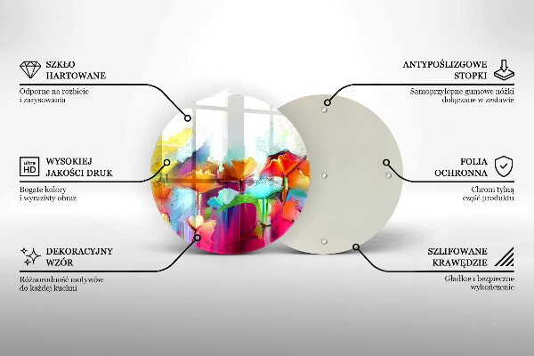 Deska kuchenna szklana Malowane farbami kwiaty