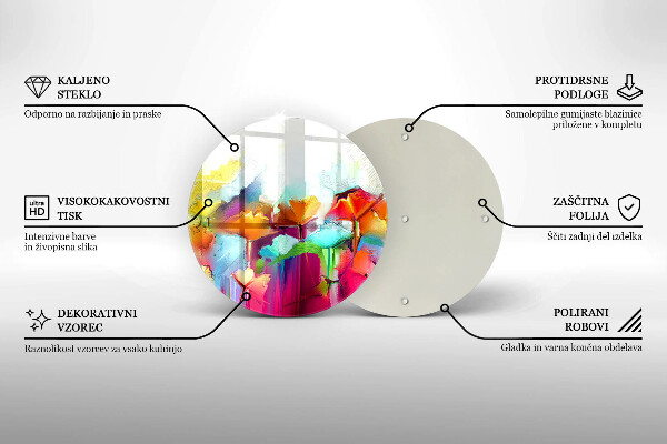 Deska kuchenna szklana Malowane farbami kwiaty