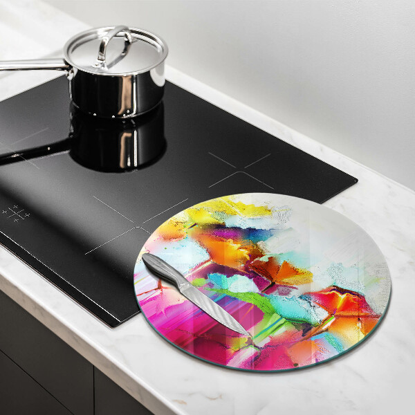 Deska kuchenna szklana Malowane farbami kwiaty