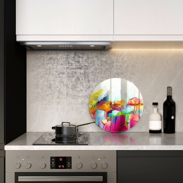 Deska kuchenna szklana Malowane farbami kwiaty