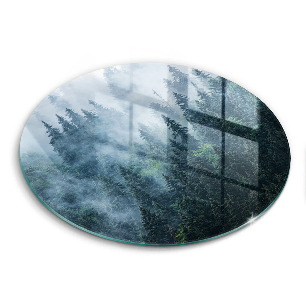 Deska kuchenna szklana Las drzewa i mgła