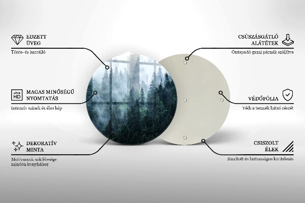 Deska kuchenna szklana Las drzewa i mgła