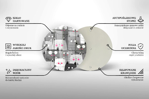 Deska kuchenna szklana Ilustracja koty