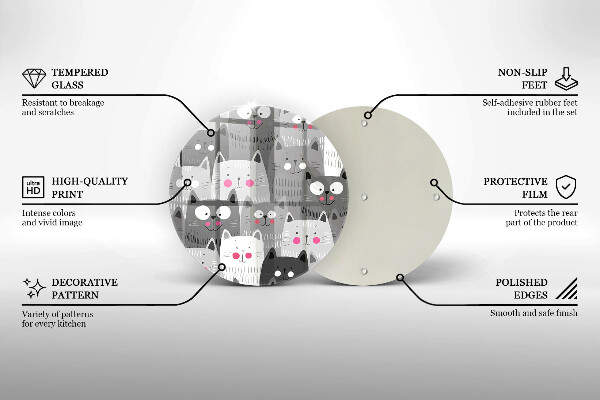Deska kuchenna szklana Ilustracja koty