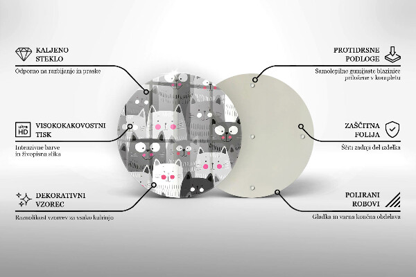 Deska kuchenna szklana Ilustracja koty