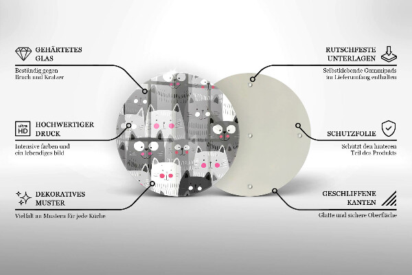 Deska kuchenna szklana Ilustracja koty