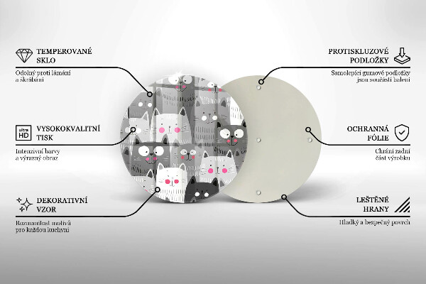 Deska kuchenna szklana Ilustracja koty