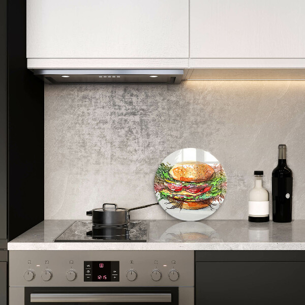 Deska kuchenna szklana Rysunek hamburger